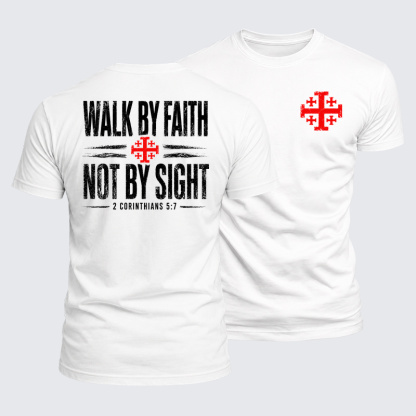 Luxe Mercerized Cotton Tee - Walk By Faith Not By Sight 2 Corinthians 5:7