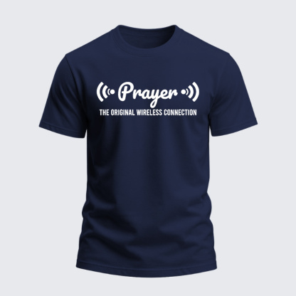 Heavyweight Cotton Tee - Prayer The Strongest Wireless Connection