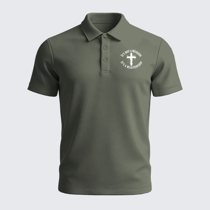 Men’s Premium Cotton Polo Shirt - It's Not A Religion It's A Relationship