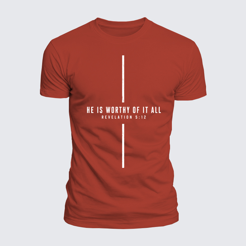 Luxe Mercerized Cotton Tee - He Is Worthy Of It All Cross