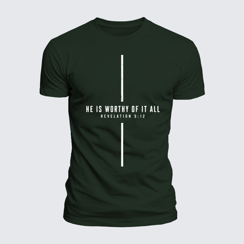 Luxe Mercerized Cotton Tee - He Is Worthy Of It All Cross