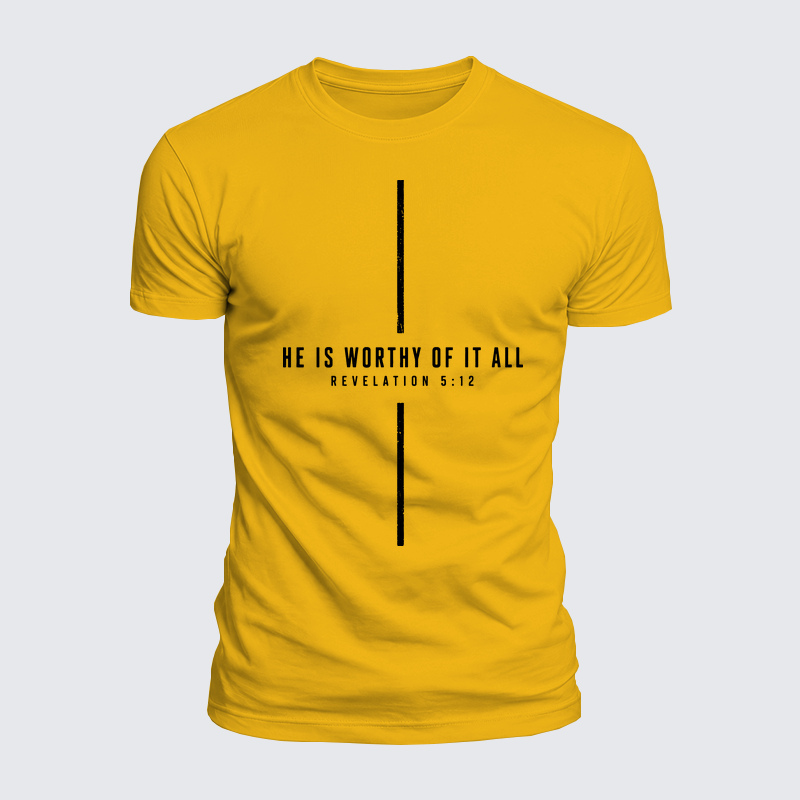 Luxe Mercerized Cotton Tee - He Is Worthy Of It All Cross