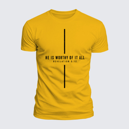 Luxe Mercerized Cotton Tee - He Is Worthy Of It All Cross