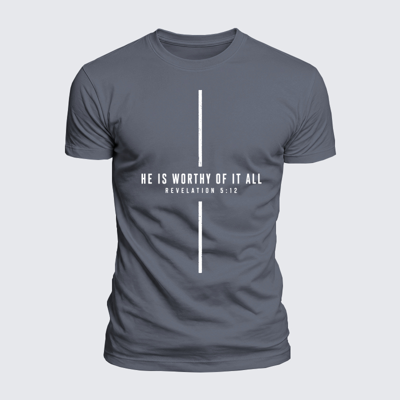 Luxe Mercerized Cotton Tee - He Is Worthy Of It All Cross