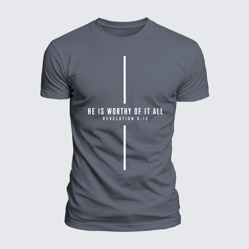 Luxe Mercerized Cotton Tee - He Is Worthy Of It All Cross