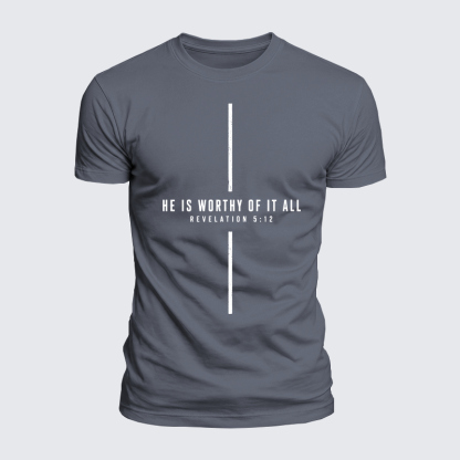 Luxe Mercerized Cotton Tee - He Is Worthy Of It All Cross