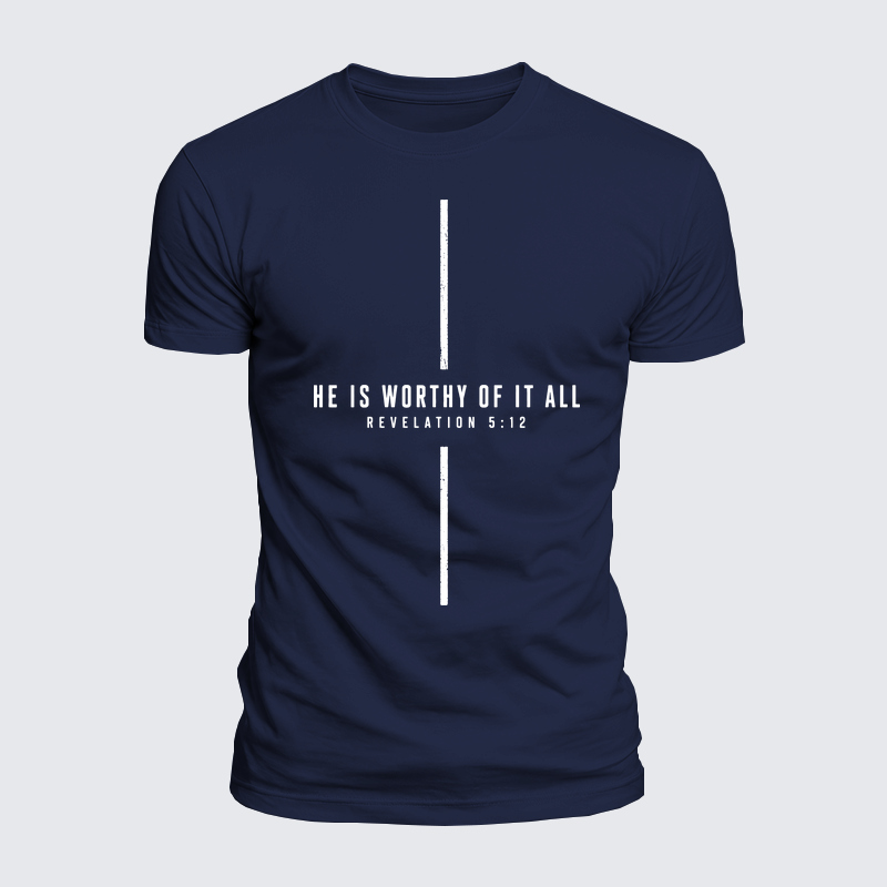 Luxe Mercerized Cotton Tee - He Is Worthy Of It All Cross