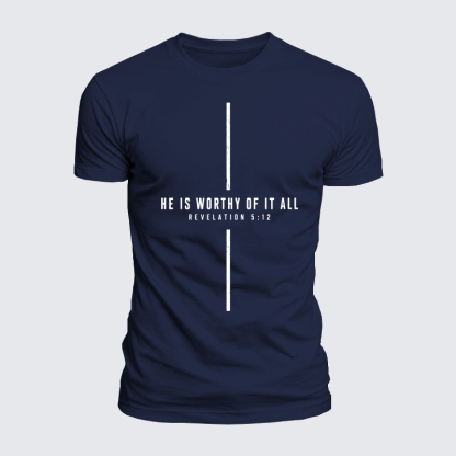 Luxe Mercerized Cotton Tee - He Is Worthy Of It All Cross