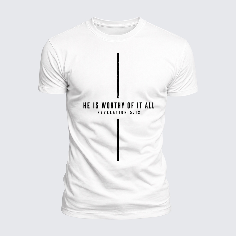 Luxe Mercerized Cotton Tee - He Is Worthy Of It All Cross
