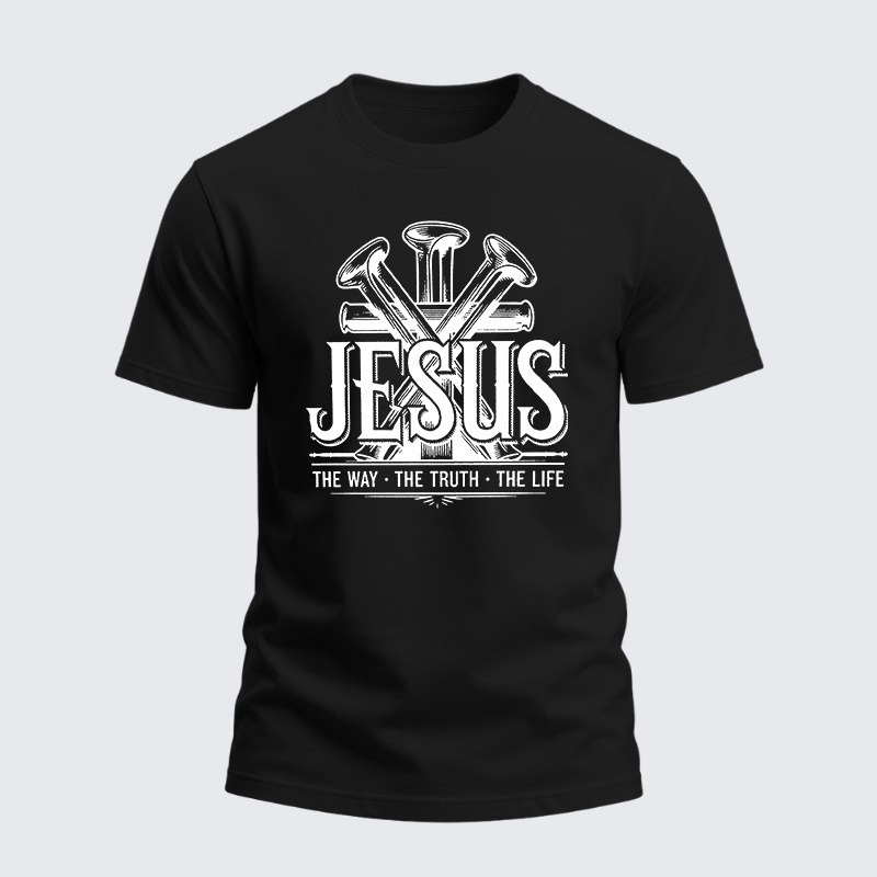 Man Of God Husband Dad Jesus God Christian Cotton T-Shirt