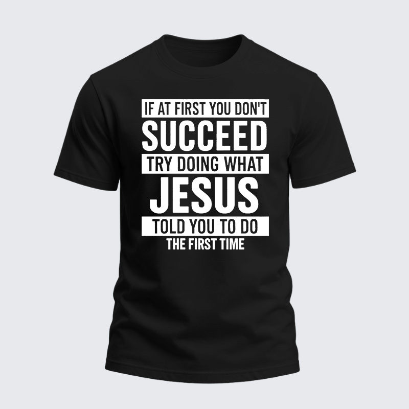 Man Of God Husband Dad Jesus God Christian Cotton T-Shirt