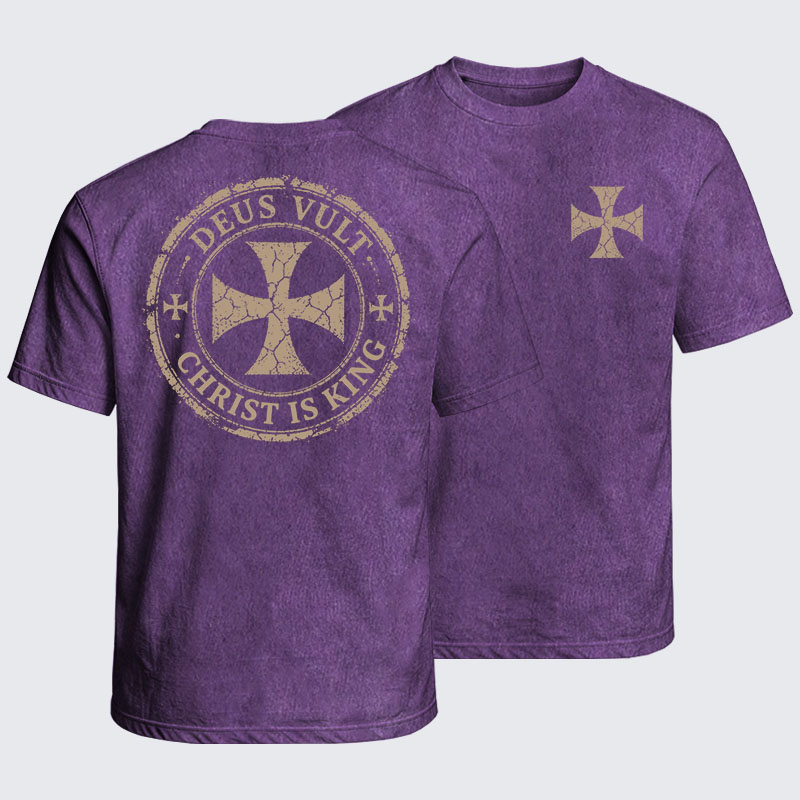 Washed T-Shirt - Deus Vult Christ Is King
