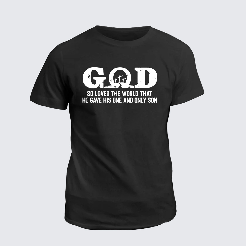 Man Of God Husband Dad Jesus God Christian Cotton T-Shirt