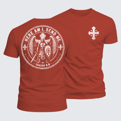 Luxe Mercerized Cotton Tee - Here I Am Send Me Isaiah 6:8