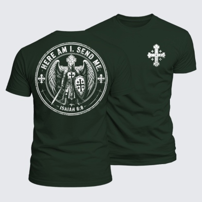 Luxe Mercerized Cotton Tee - Here I Am Send Me Isaiah 6:8