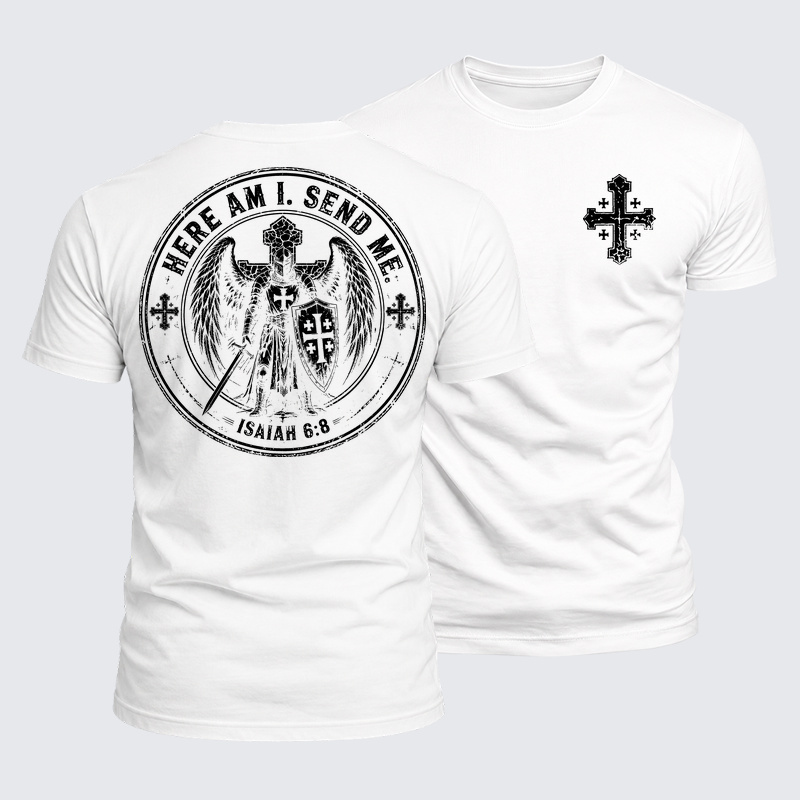 Luxe Mercerized Cotton Tee - Here I Am Send Me Isaiah 6:8