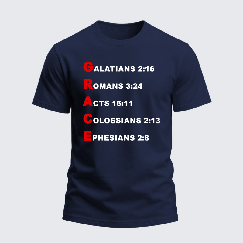 Heavyweight Cotton Tee - Grace Acrostic 5 Christian