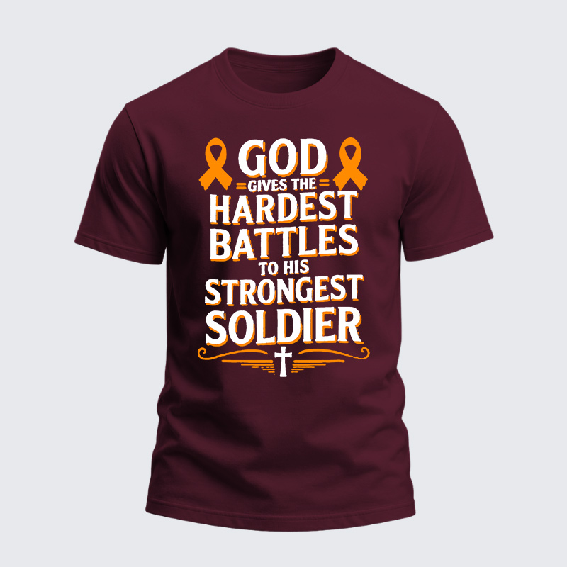 Heavyweight Cotton Tee - God Gives Hardest Battle
