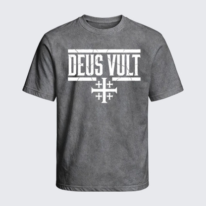Washed T-Shirt - Deus Vult