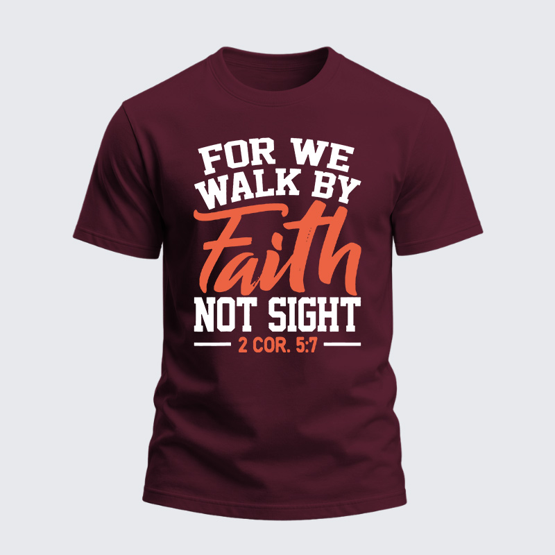 Heavyweight Cotton Tee - For We Walk By Faith