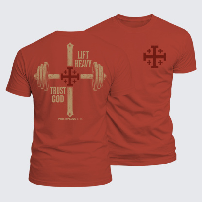 Luxe Mercerized Cotton Tee -  Lift Heavy Trust God