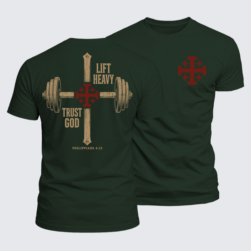 Luxe Mercerized Cotton Tee -  Lift Heavy Trust God
