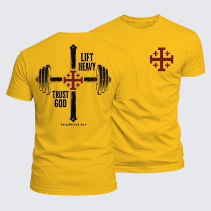 Luxe Mercerized Cotton Tee -  Lift Heavy Trust God