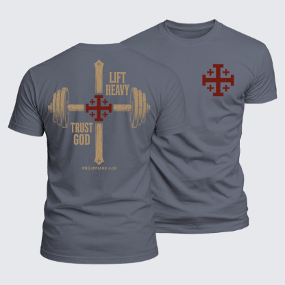 Luxe Mercerized Cotton Tee -  Lift Heavy Trust God