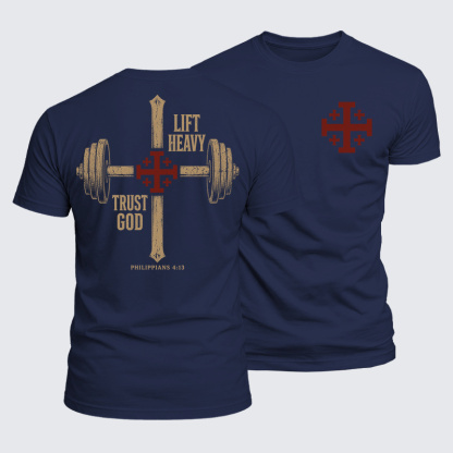 Luxe Mercerized Cotton Tee -  Lift Heavy Trust God