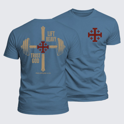 Luxe Mercerized Cotton Tee -  Lift Heavy Trust God