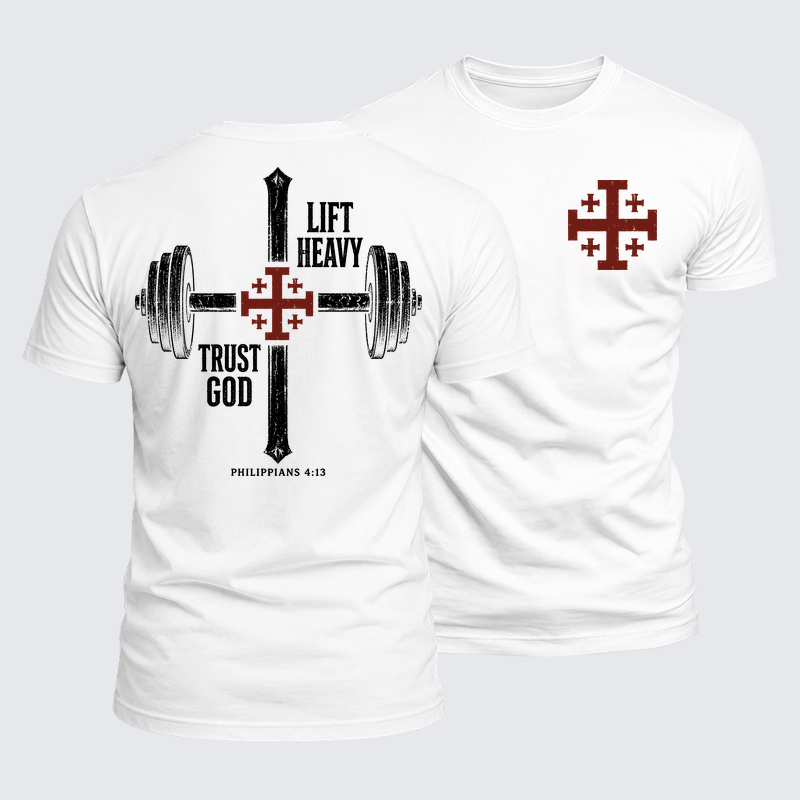 Luxe Mercerized Cotton Tee -  Lift Heavy Trust God