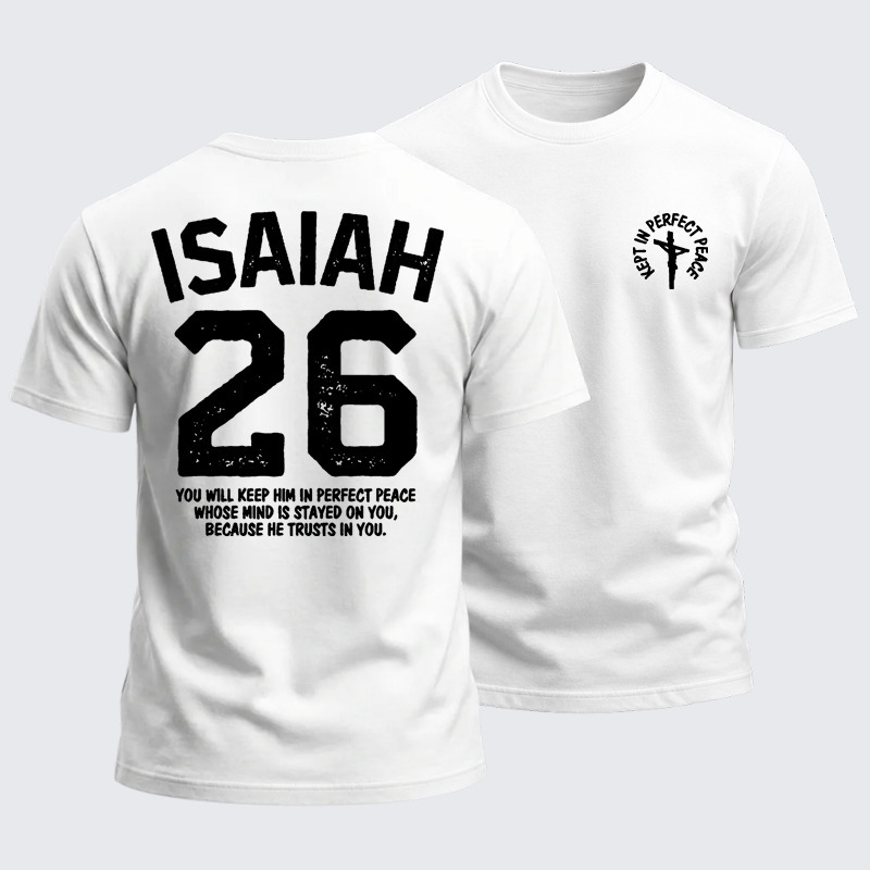 Heavyweight Cotton Tee - Isaiah 26:3 Perfect Peace