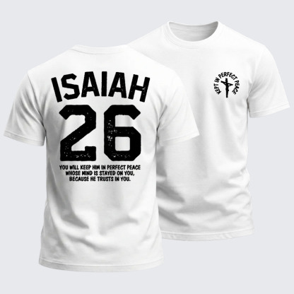 Heavyweight Cotton Tee - Isaiah 26:3 Perfect Peace