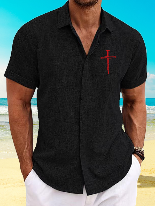 Hipster Cross Faith Short Sleeve Shirt