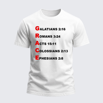 Heavyweight Cotton Tee - Grace Acrostic 5 Christian
