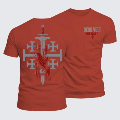 Luxe Mercerized Cotton Tee - Deus Vult: God Wills It