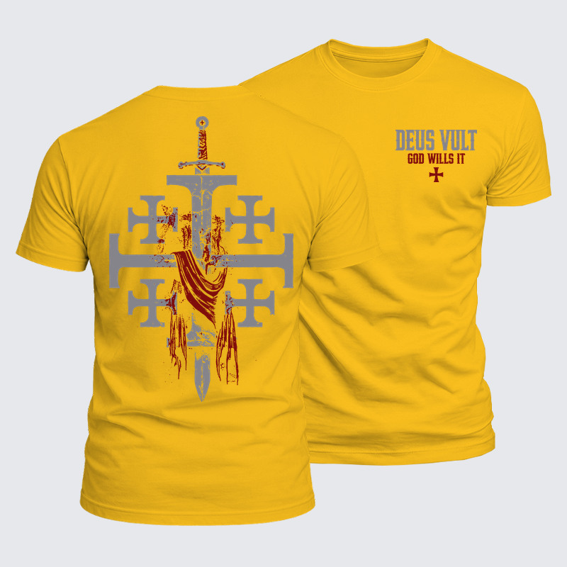 Luxe Mercerized Cotton Tee - Deus Vult: God Wills It