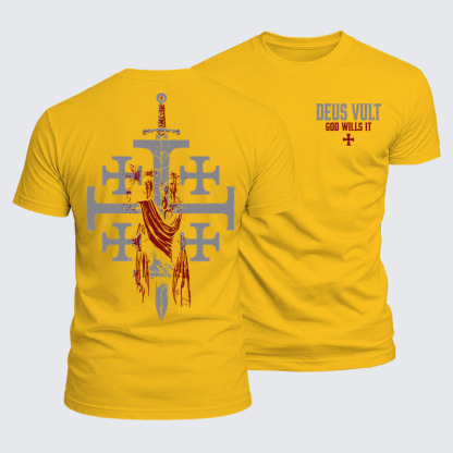 Luxe Mercerized Cotton Tee - Deus Vult: God Wills It