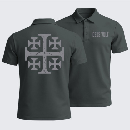 Men’s Premium Cotton Polo Shirt - Deus Vult