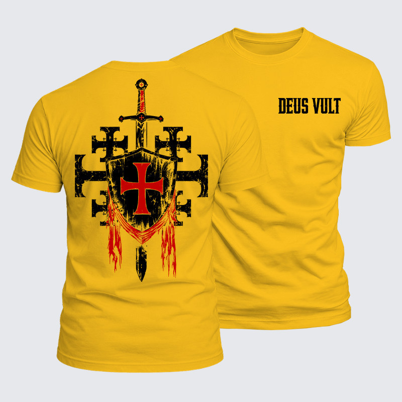 Luxe Mercerized Cotton Tee - Deus Vult: God Wills It