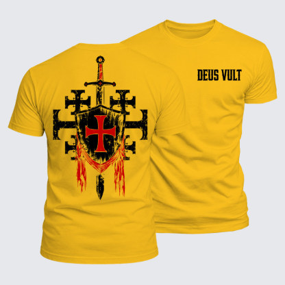 Luxe Mercerized Cotton Tee - Deus Vult: God Wills It