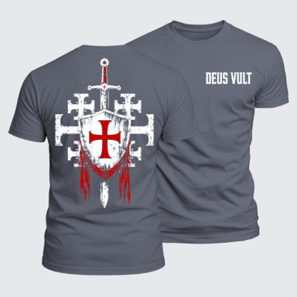 Luxe Mercerized Cotton Tee - Deus Vult: God Wills It
