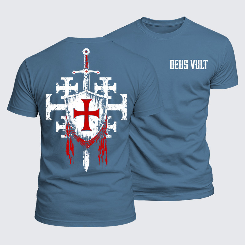 Luxe Mercerized Cotton Tee - Deus Vult: God Wills It