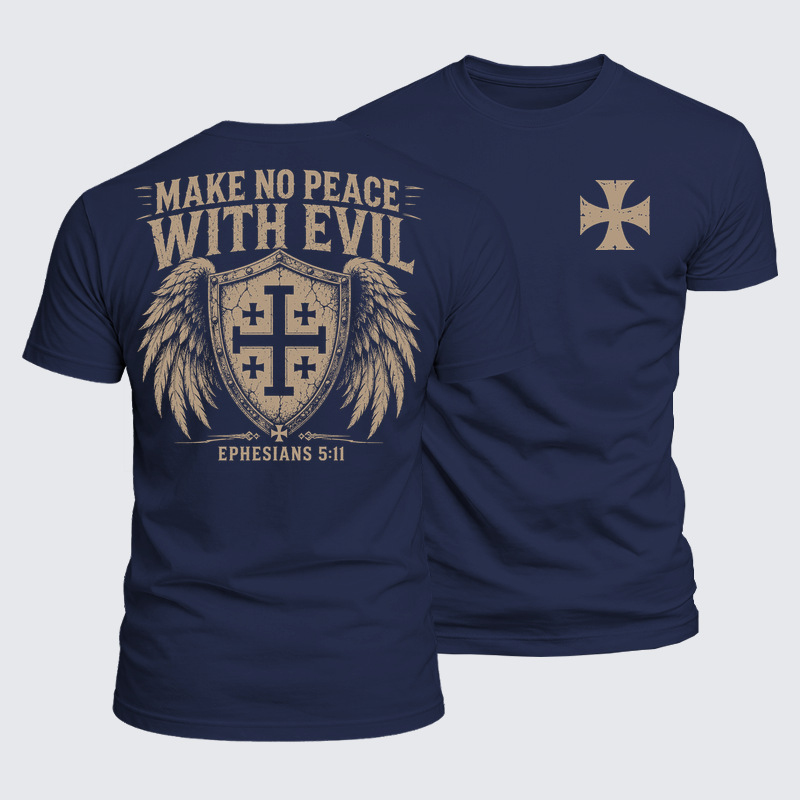 Luxe Mercerized Cotton Tee - Make No Peace with Evil