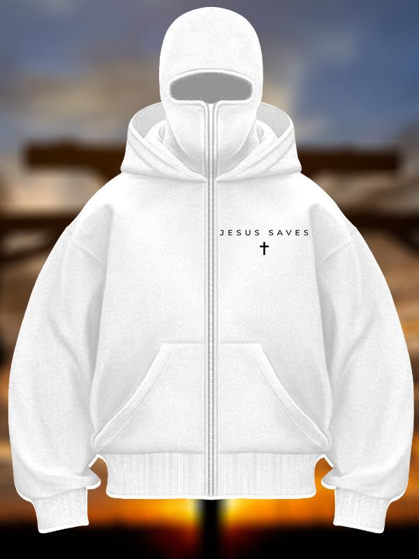 [Copy]Man of Faith  Jesus God Christian Double Hooded Balaclava Hoodie
