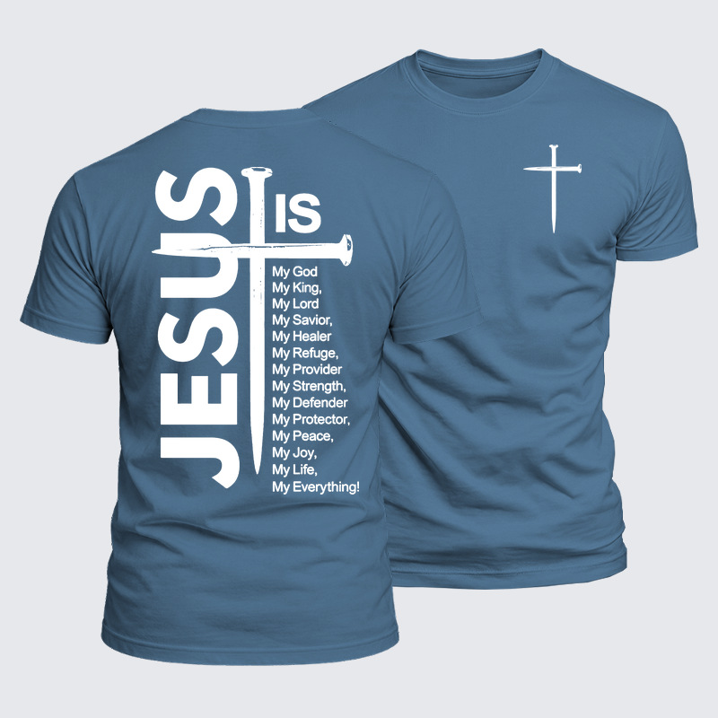 Luxe Mercerized Cotton Tee - Jesus and The Cross