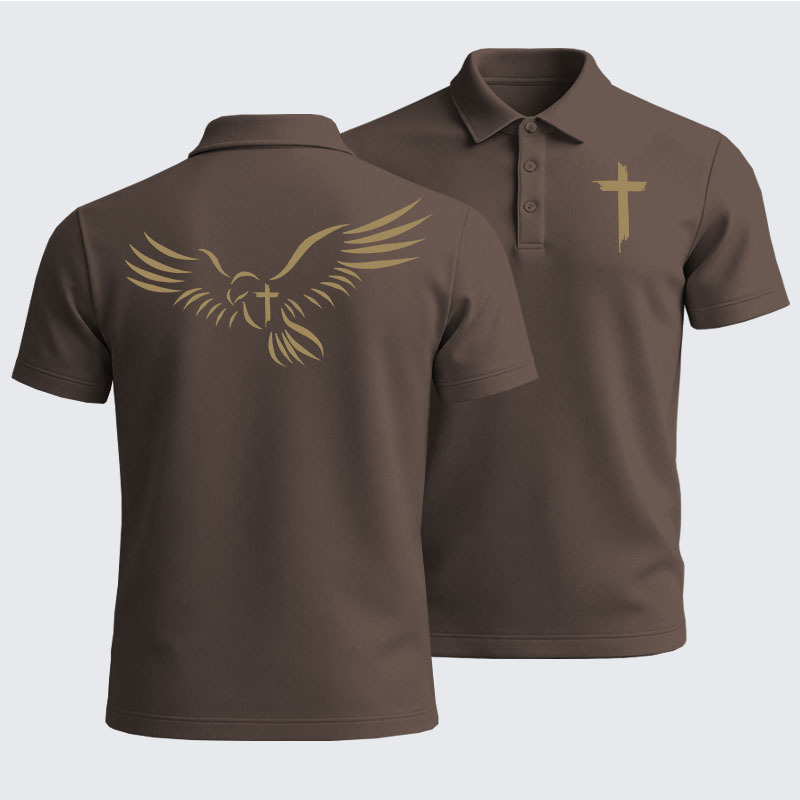 Men’s Premium Cotton Polo Shirt - Wings Like Eagles