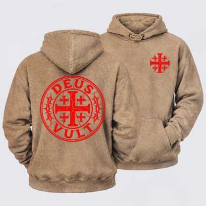 Washed Hoodie - Deus Vult