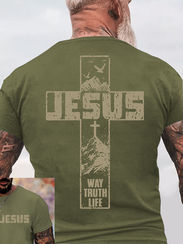 The Way, The Truth, The Life Jesus God Christian Cotton T-Shirt