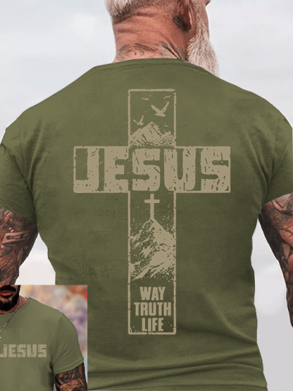 The Way, The Truth, The Life Jesus God Christian Cotton T-Shirt